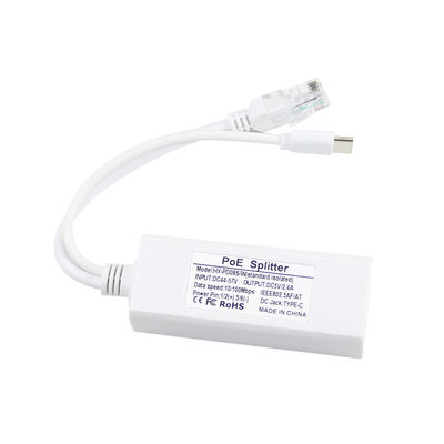 USB desde 48 voltios POE Splitter a 12V Cámara 802.3af USB Tipo C Puerto de línea única 1A 1.2A