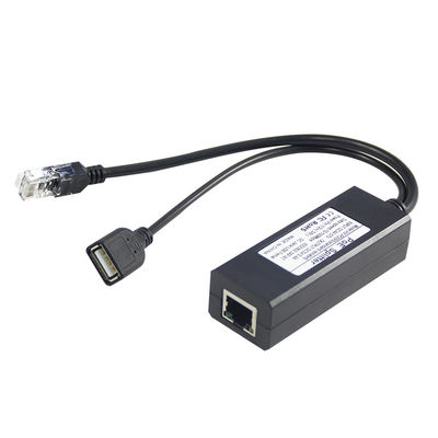 48V a 5V 2.4A PoE Splitter USB Tipo A Femenino 802.3af Potencia sobre Ethernet Splitter