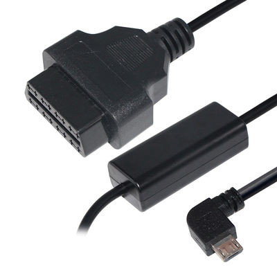 Conector de cable Micro USB de 24W para GPS DVR Camcorder Tablet E-dog Telefono OBD II Cargador de 16 pines