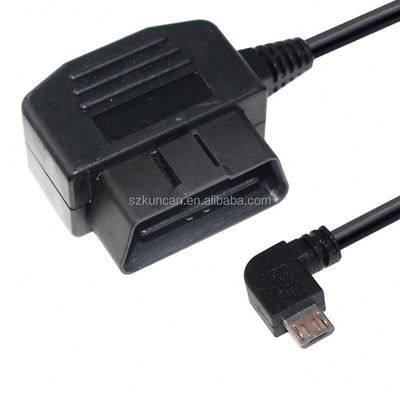 Conector de cable Micro USB de 24W para GPS DVR Camcorder Tablet E-dog Telefono OBD II Cargador de 16 pines