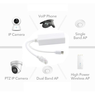 24V 12V 5V POE inyector pasivo cable USB-C tipo C y conector Ethernet RJ45