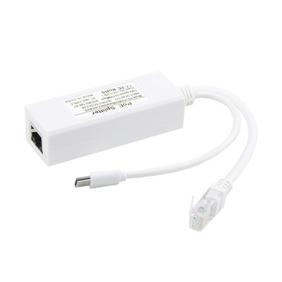 1Gbps Capacidad de interruptor USB Tipo-c Poe Splitter para energía y Ethernet Rj45 Shield Plug