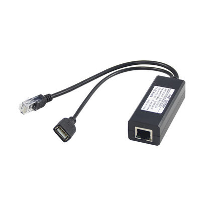 1Gbps Capacidad de interruptor PoE Splitter 48V a 5V 2.4A USB Tipo A Femenino 802.3af Potencia a través de Ethernet