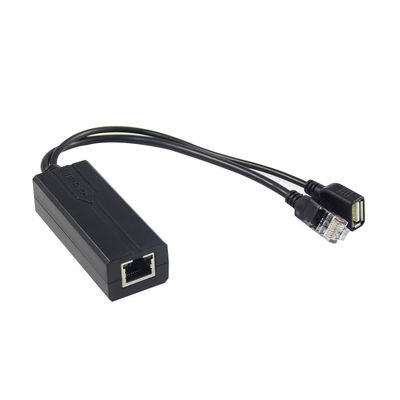 1Gbps Capacidad de interruptor PoE Splitter 48V a 5V 2.4A USB Tipo A Femenino 802.3af Potencia a través de Ethernet