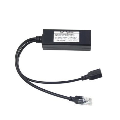1Gbps Capacidad de interruptor PoE Splitter 48V a 5V 2.4A USB Tipo A Femenino 802.3af Potencia a través de Ethernet
