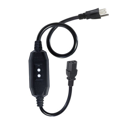 Aplicación para el hogar IP54 Cable exterior con GFCI NEMA 5-15P a IEC 60320 C13 Femenino longitud del cable 0,5m