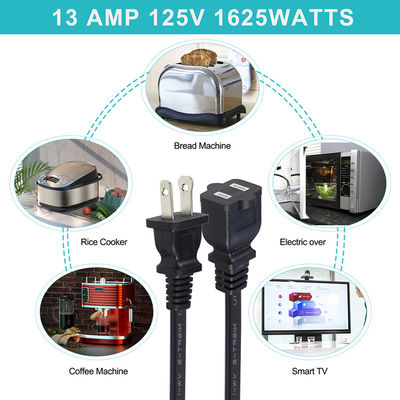 EE.UU. de 2 puntas de macho a hembra NEMA 1-15P a NEMA1-15R Cable de extensión del extensor de CPU PDU