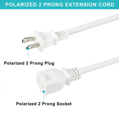 Conector AC NEMA 1-15P a NEMA 1-15R Extensión del carrete de punta del cable de alimentación del extensor principal