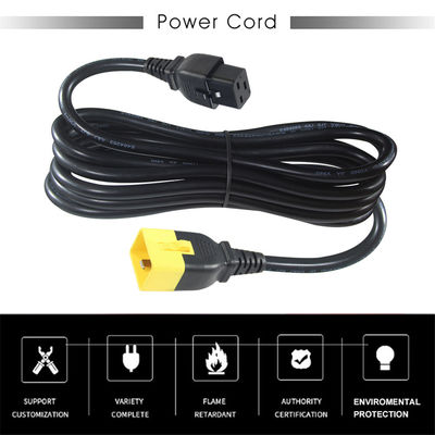 Cable eléctrico 320 C20 Hombre a C19 Conector de toma de corriente 60320 Iec Cordón de alimentación del ordenador