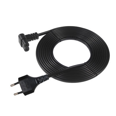 Euro eléctrico en espiral 2Prong con enchufe 0.5Mm2 Cordón de alimentación europeo a C7