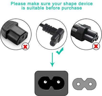 Euro eléctrico en espiral 2Prong con enchufe 0.5Mm2 Cordón de alimentación europeo a C7