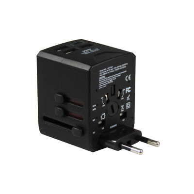 Adaptador de corriente de viaje 4 en 1 con enchufes de EE. UU., UE, Reino Unido y AU