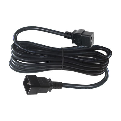 C20 de macho a hueco C19 15A Negro H05vvf 3G 1.5Mm 250V 10A 13A 16A Cordón de alimentación eléctrica