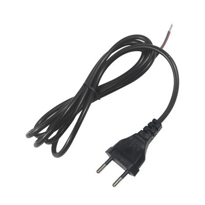 Enchufe de alimentación Eu 2 pines para la tira de alimentación despojada Cordón de alimentación de la tira de alimentación del cable abierto extremo libre