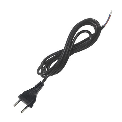 Enchufe de alimentación Eu 2 pines para la tira de alimentación despojada Cordón de alimentación de la tira de alimentación del cable abierto extremo libre