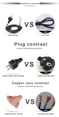 16a 250v Cordón de alimentación Schuko Plug H05vv F Vde H05vv-f Europa 3 pin Kema-keur