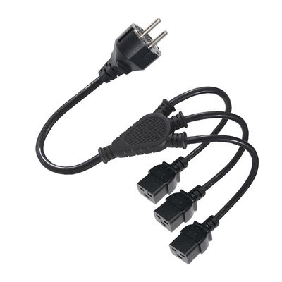 Extensión Schuko enchufe a 3X C19 enchufe femenino 16A Eu cable de alimentación con aprobado