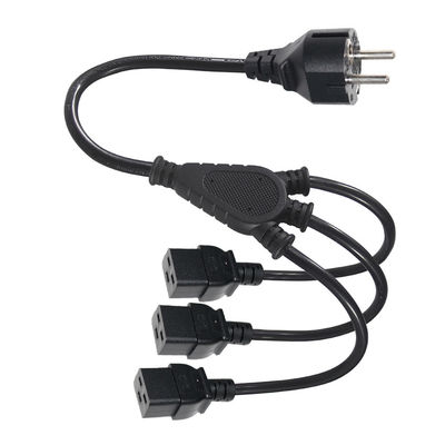 Extensión Schuko enchufe a 3X C19 enchufe femenino 16A Eu cable de alimentación con aprobado