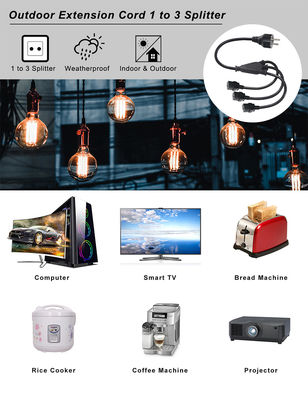 Extensión Schuko enchufe a 3X C19 enchufe femenino 16A Eu cable de alimentación con aprobado