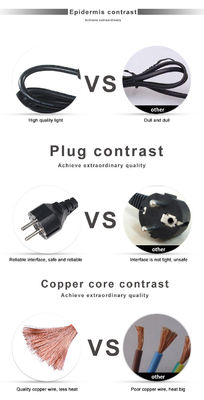 Cable de bloqueo industrial 3x1.5 mm enchufe Eu 3pin-C14 conector de alimentación eléctrica estándar europeo