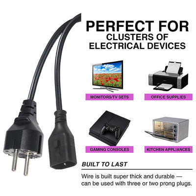 Cable de bloqueo industrial 3x1.5 mm enchufe Eu 3pin-C14 conector de alimentación eléctrica estándar europeo