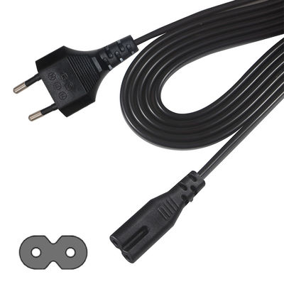 Conector de corriente alterna de 2 puntas universal EU 2PIN a IEC Conector C7 femenino 0,75 mm