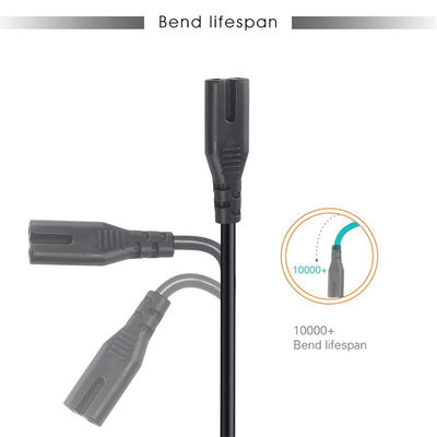 El cable de alimentación de la UE de 2 pines a la CEI C7 de 1,5 m de PVC de 250 V a 10 A