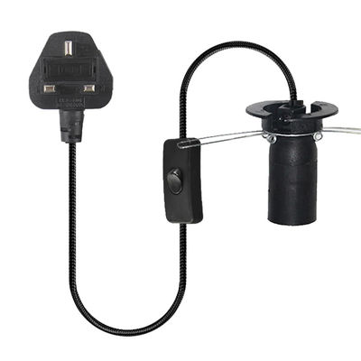 3A 5A British Fused 3 Pin Power Plug Cable de lámpara de sal con 303 interruptor en línea E14 soporte de lámpara OEM / ODM