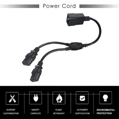 C20 a doble C13 cable de separación de energía 6ft 250V PVC negro