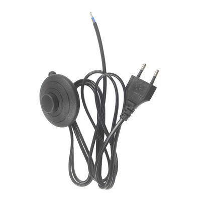 6FT CEE 7/16 para el cordón de energía de la lámpara de sal de extremo despojado con el cordón de Himalaya de interruptor de pie