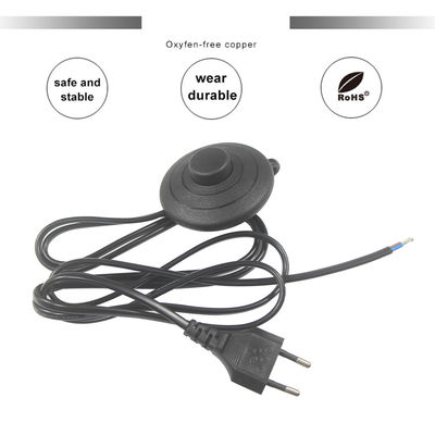 6FT CEE 7/16 para el cordón de energía de la lámpara de sal de extremo despojado con el cordón de Himalaya de interruptor de pie
