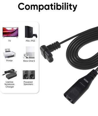 C8 Hombre a C7 Mujer 0,8m Cordón de alimentación 18AWG PVC Certificado ROHS