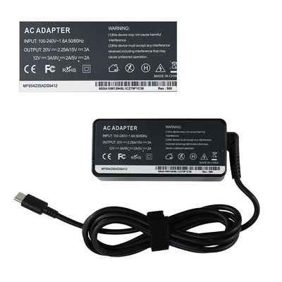 Adaptador de alimentación para escritorio Tipo-C PD 45W Cargador para portátil 20V 2.25A MAX