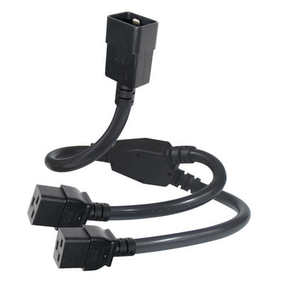 C20 macho para bloquear el cable de extensión del separador 3 puntas bloqueable doble C19 cable de alimentación
