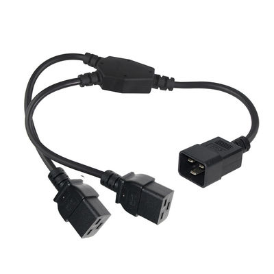 C20 macho para bloquear el cable de extensión del separador 3 puntas bloqueable doble C19 cable de alimentación
