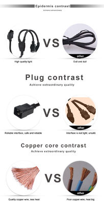 C20 macho para bloquear el cable de extensión del separador 3 puntas bloqueable doble C19 cable de alimentación
