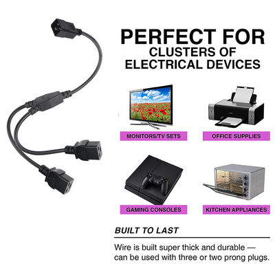 C20 macho para bloquear el cable de extensión del separador 3 puntas bloqueable doble C19 cable de alimentación