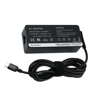 Cargador de energía para computadoras portátiles de escritorio Carga rápida tipo-C PD 65W 20V 3.25A MAX