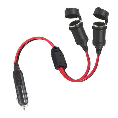 Adaptador de encendedor de cigarrillos para automóviles macho a 2 X cordón de extensión de carga de automóviles femenino
