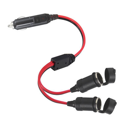 Adaptador de encendedor de cigarrillos para automóviles macho a 2 X cordón de extensión de carga de automóviles femenino