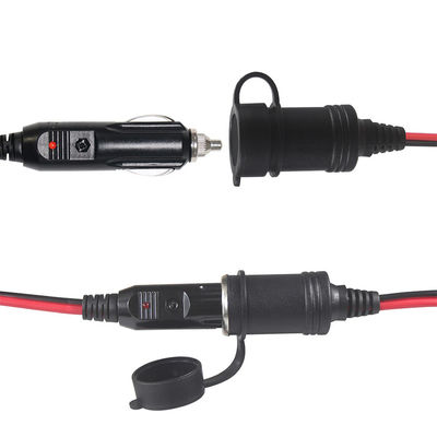 Adaptador de encendedor de cigarrillos para automóviles macho a 2 X cordón de extensión de carga de automóviles femenino