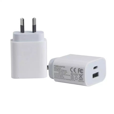 Adaptador SAA USB-C Puerto 1A+1C QC2.0 Cargador PD de carga rápida 20W