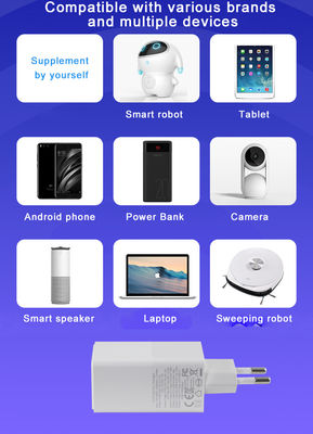 3 puertos 65W USB C USB-A QC3.0 cargador para computadoras portátiles blanco