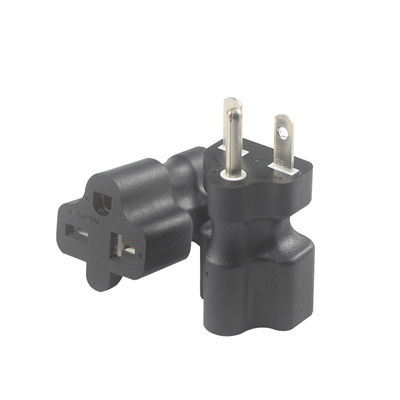 KUNCAN NEMA 5-15P a 5-15R 5-20R Adaptador de energía ABS negro