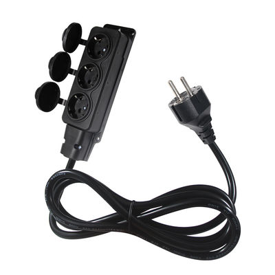VDE de 3 puntas de reemplazo del cable de alimentación 3 en 1 EU 3pin macho conexión a 3 x EU 3pin conexión femenina