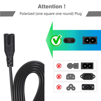 2FT VDE EU 2Pin Conector femenino para el cable de extensión femenino IEC 60320 C7