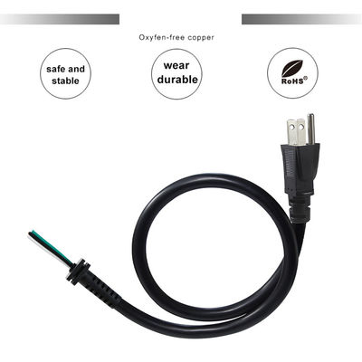 Conector de cableado abierto Norteamérica Canadá Cable de alimentación 3Pin Nema 5 15P Cordón de extensión