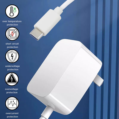 Cargador USB-C de 36W tipo C de extremo Norteamérica 12V para carga rápida 1.2M de longitud y entrada AC 100-240V