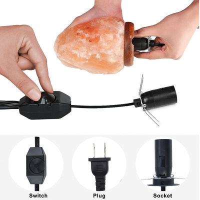 Polarizado 220V 2Pin Usa a E26 con interruptor de atenuación Lámparas de sal del Himalaya Cordón de alimentación