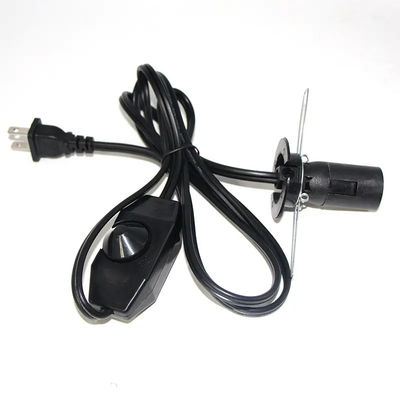 Polarizado 220V 2Pin Usa a E26 con interruptor de atenuación Lámparas de sal del Himalaya Cordón de alimentación